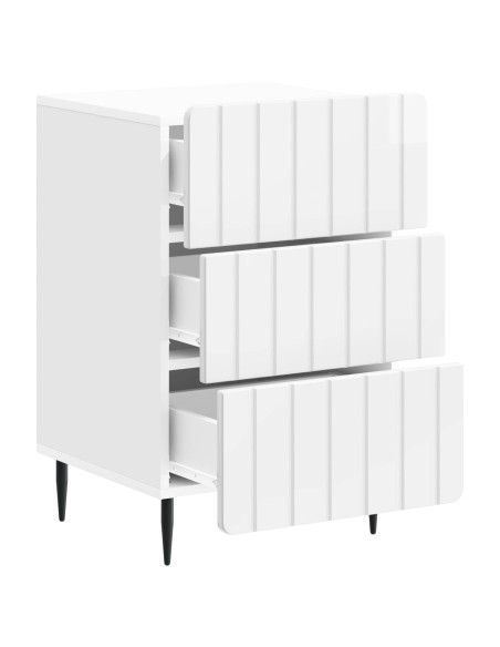 Armadio da Notte con cassetto Bianco Lucido 43x 41 x 68 cm
