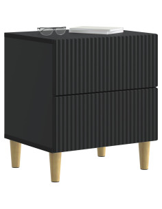 Armadio da Notte con cassetto 2 pcs Nero 43 x 34,5 x 48 cm 2