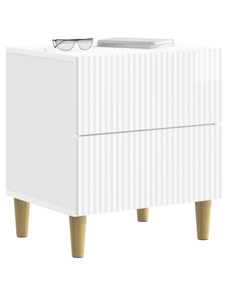 Armadio da Notte con cassetto Bianco Lucido 43 x 34,5 x 48 cm