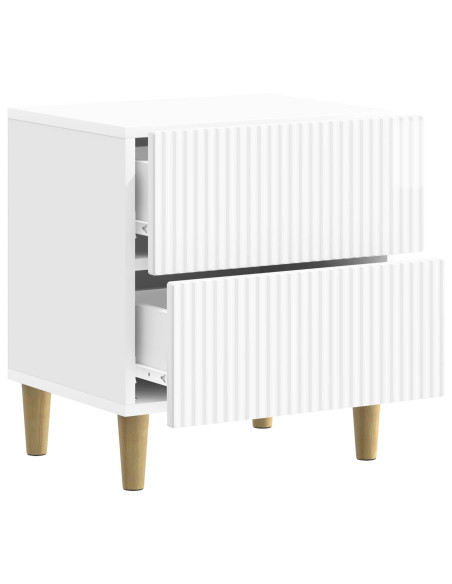 Armadio da Notte 2 pcs Bianco Lucido 43 x 34,5 x 48 cm