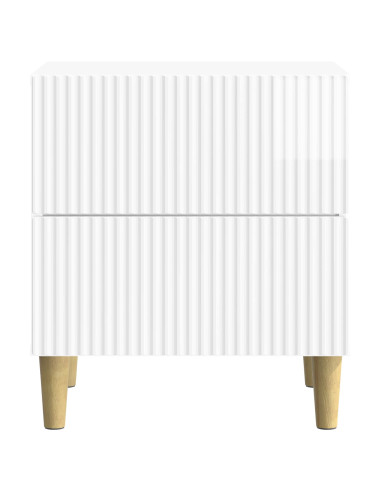 Armadio da Notte 2 pcs Bianco Lucido 43 x 34,5 x 48 cm