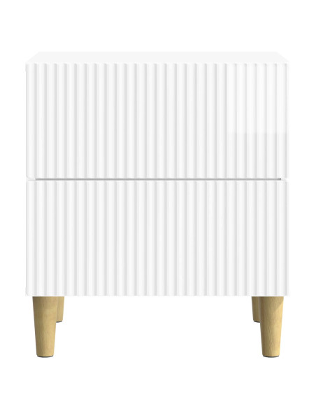 Armadio da Notte 2 pcs Bianco Lucido 43 x 34,5 x 48 cm