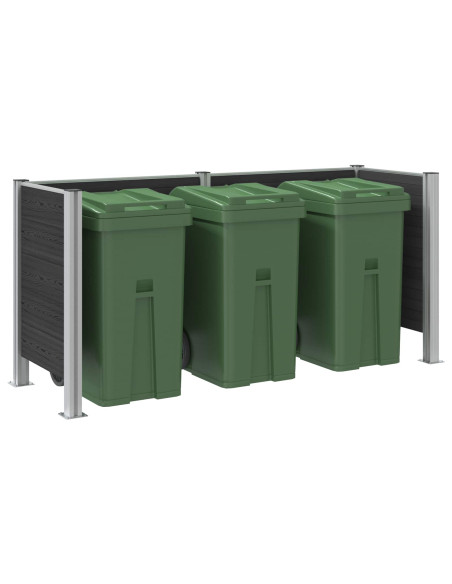 Recinzione Contenitore per Rifiuti Grigio 237 x 85 x 115 cm