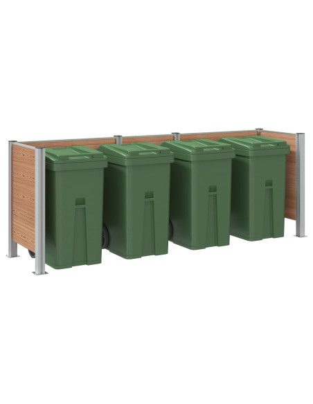 Recinzione Contenitore per Rifiuti Marrone 315 x 85 x 115 cm