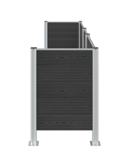 Recinzione Contenitore per Rifiuti Grigio 315 x 85 x 115 cm