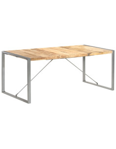 Tavolo da Pranzo 180x90x75 cm in Legno Massello di Mango Grezzo 2