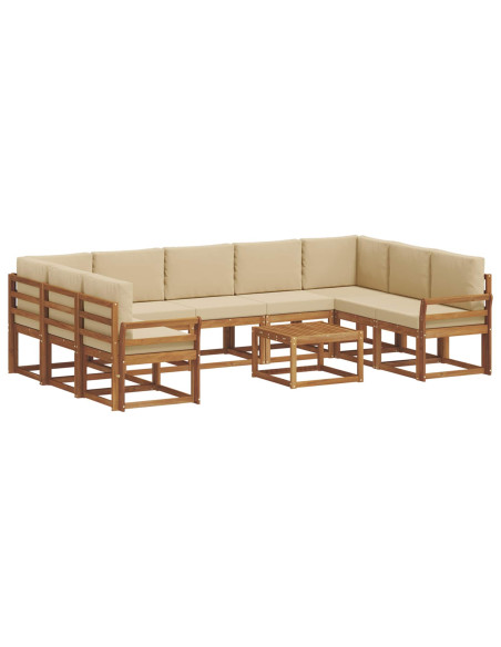 Set di divani con cuscino 10 pcs Naturale e Beige