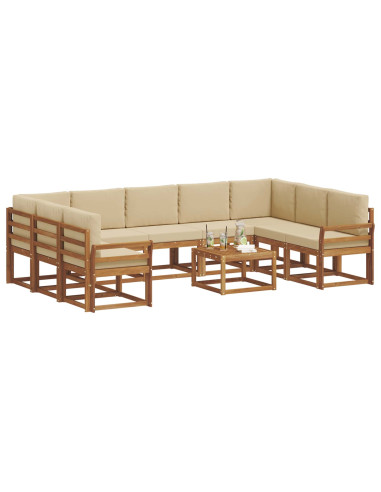 Set di divani con cuscino 10 pcs Naturale e Beige