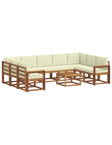Set di divani con cuscino 10 pcs Naturale e Crema