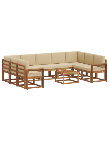 Set di divani con cuscino 10 pcs Naturale e Beige