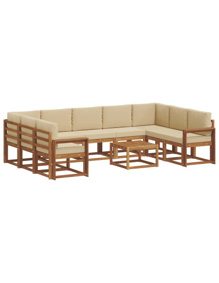 Set di divani con cuscino 10 pcs Naturale e Beige