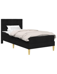 Struttura letto con materasso Nero 100 x 200 cm Tessuto 2