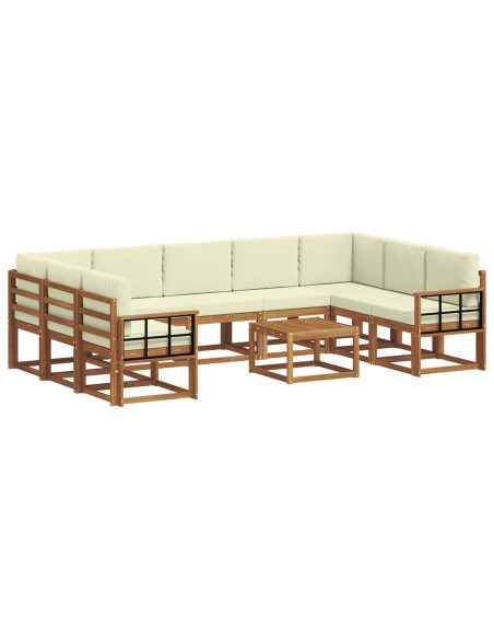 Set di divani con cuscino 10 pcs Naturale e Crema
