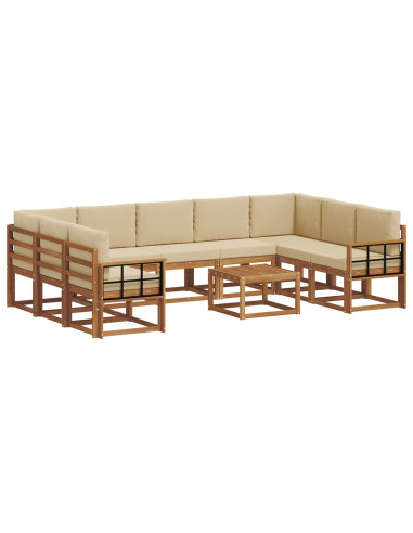 Set di divani con cuscino 10 pcs Naturale e Beige