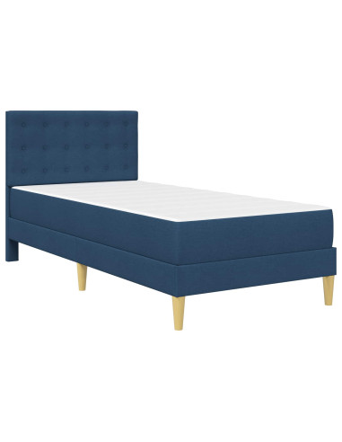Struttura letto con materasso Blu 100 x 200 cm Tessuto