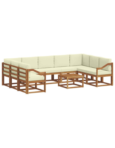 Set di divani con cuscino 10 pcs Naturale e Crema