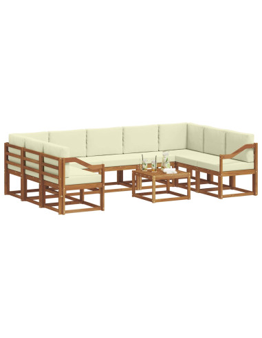 Set di divani con cuscino 10 pcs Naturale e Crema