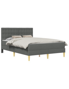 Struttura letto con materasso Grigio scuro 120 x 200 cm Tessuto 2