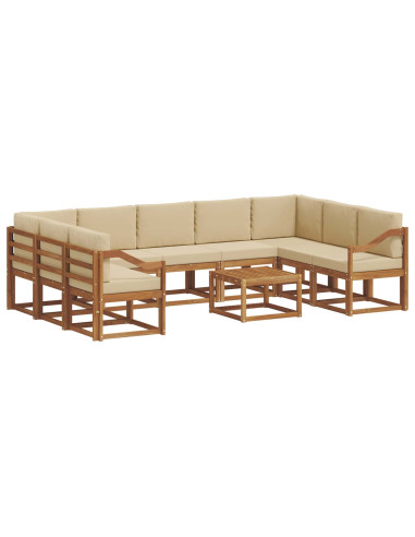 Set di divani con cuscino 10 pcs Naturale e Beige