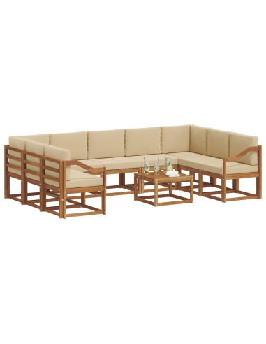 Set di divani con cuscino 10 pcs Naturale e Beige