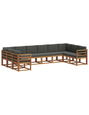 Set di divani con cuscino 10 pcs Naturale e Antracite
