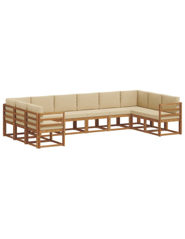 Set di divani con cuscino 10 pcs Naturale e Beige