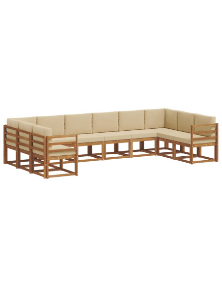 Set di divani con cuscino 10 pcs Naturale e Beige