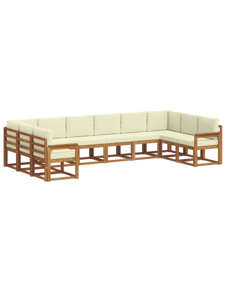 Set di divani con cuscino 10 pcs Naturale e Crema