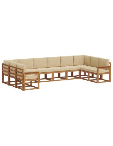 Set di divani con cuscino 10 pcs Naturale e Beige