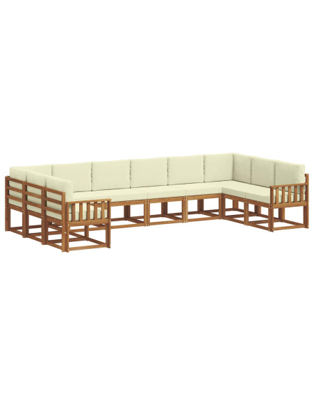 Set di divani con cuscino 10 pcs Naturale e Crema