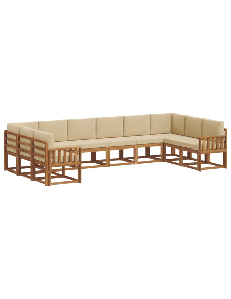 Set di divani con cuscino 10 pcs Naturale e Beige