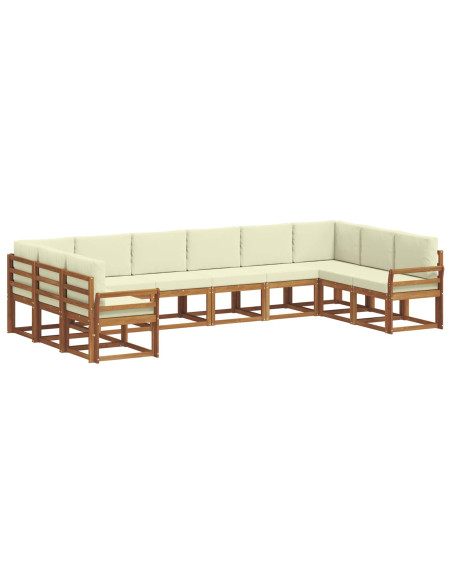 Set di divani con cuscino 10 pcs Naturale e Crema