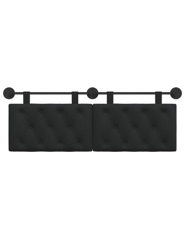 Testata appesa Montaggio a parete Nero 150 x 55 x 7 cm Tessuto