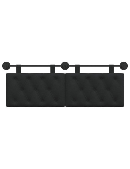 Testata appesa Montaggio a parete Nero 150 x 55 x 7 cm Tessuto