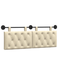 Testata appesa Montaggio a parete Crema 150 x 55 x 7 cm Tessuto 2