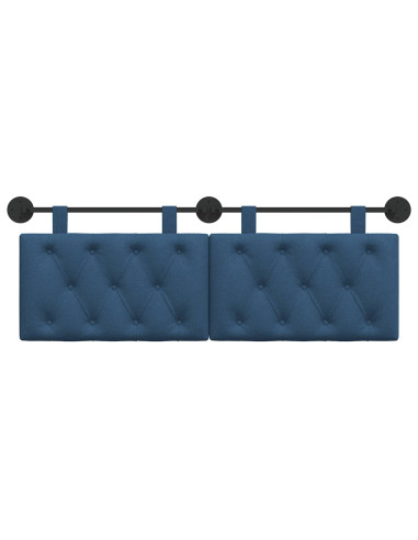 Testata appesa Montaggio a parete Blu 150 x 55 x 7 cm Tessuto