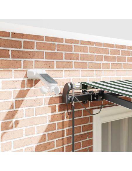 Tessuto per Tenda con Verde e Bianco 350 x 250 cm Poliestere
