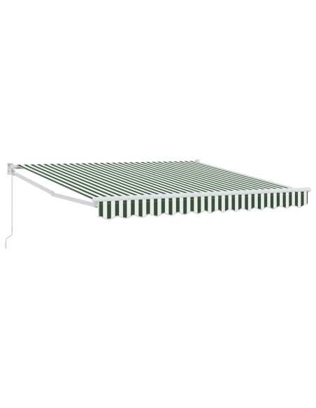 Tenda Retrattile Verde e Bianco 350 x 250 cm