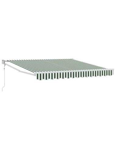 Tenda Retrattile Verde e Bianco 350 x 250 cm