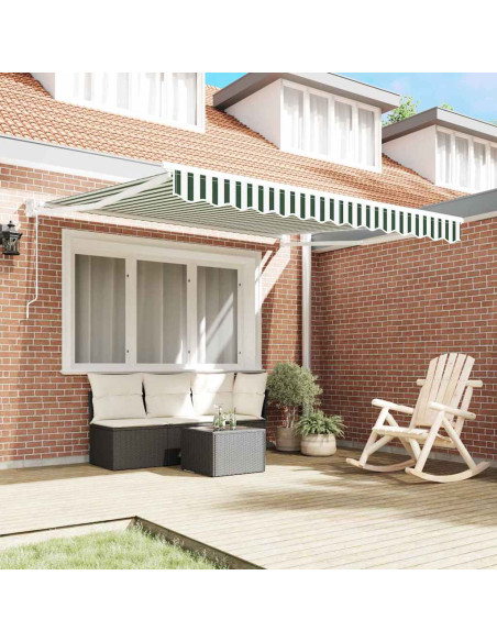 Tenda Retrattile Verde e Bianco 350 x 250 cm