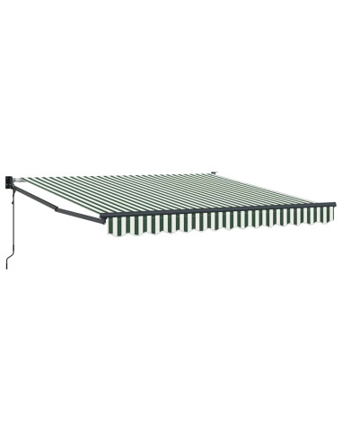 Tenda Retrattile Verde e Bianco 350 x 250 cm