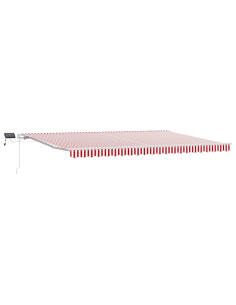 Tenda Retrattile Rosso e Bianco 500 × 350 cm Tessuto e acciaio 2