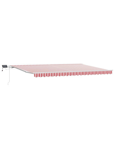 Tenda Retrattile Rosso e Bianco 500 × 350 cm Tessuto e acciaio