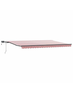 Tenda Retrattile Rosso e bianco 500 ×350 cm Tessuto 2