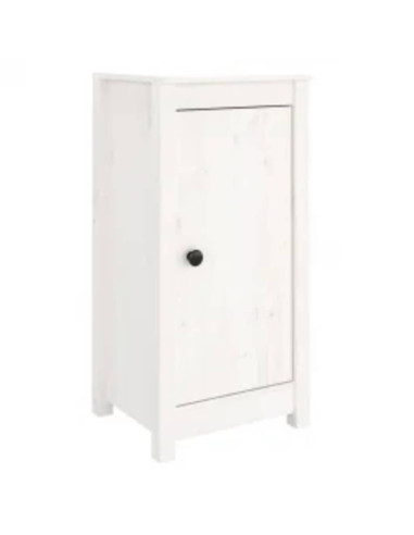 Credenze 2 pz Bianche 40x35x80 cm in Legno Massello di Pino