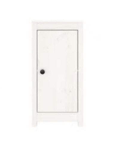 Credenze 2 pz Bianche 40x35x80 cm in Legno Massello di Pino