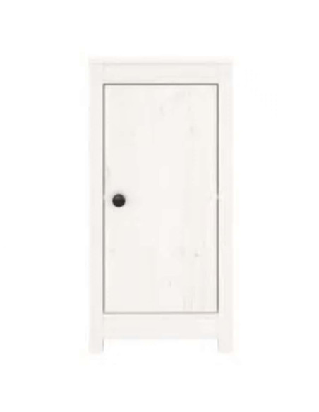 Credenze 2 pz Bianche 40x35x80 cm in Legno Massello di Pino