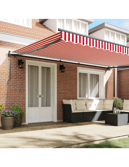 Tenda Retrattile Rosso e Bianco 500 × 350 cm
