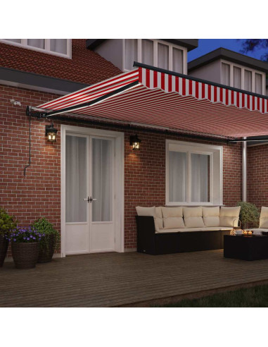 Tessuto per Tenda con Rosso e Bianco 500 × 350 cm Poliestere