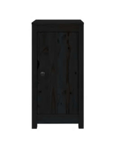 Credenze 2 pz Nere 40x35x80 cm in Legno Massello di Pino